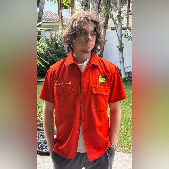 Stray Rats Poison Work Shirt – Orange Size M - Picture 3 of 12